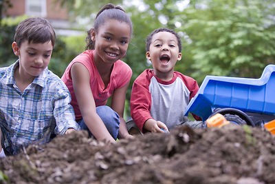 kids playing in the dirt