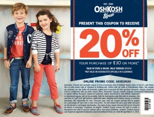 Osh Kosh 20% off coupon