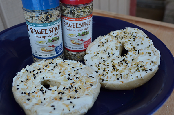 Bagel Spice on bagels with cream cheese