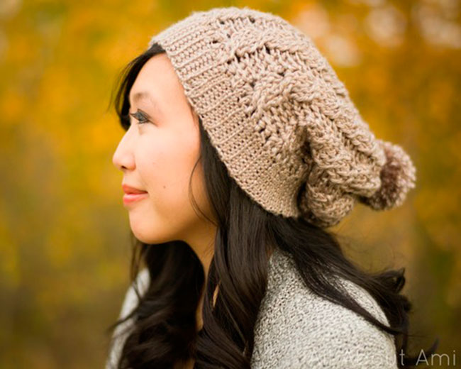 Cabled Slouchy Beanie from All About Ami