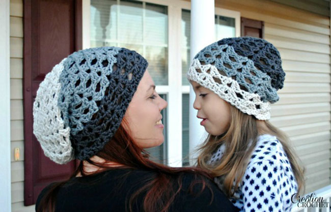 Free Ombre Slouch Beanie Crochet Pattern from Cre8tion Crochet